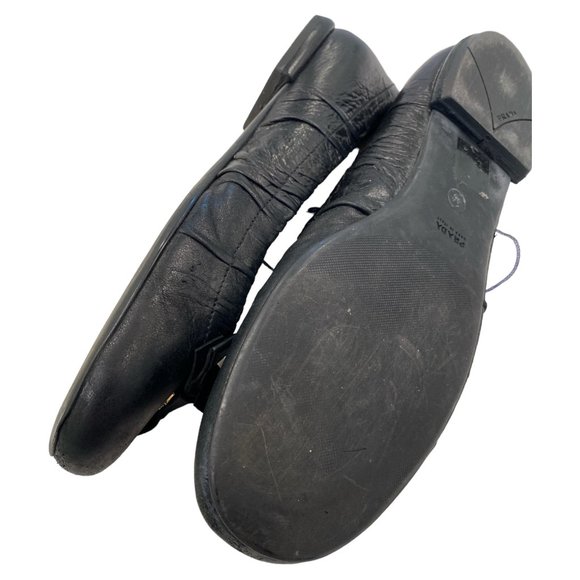 Prada Black Calf Leather Milano Ballet Flats - Picture 12 of 14